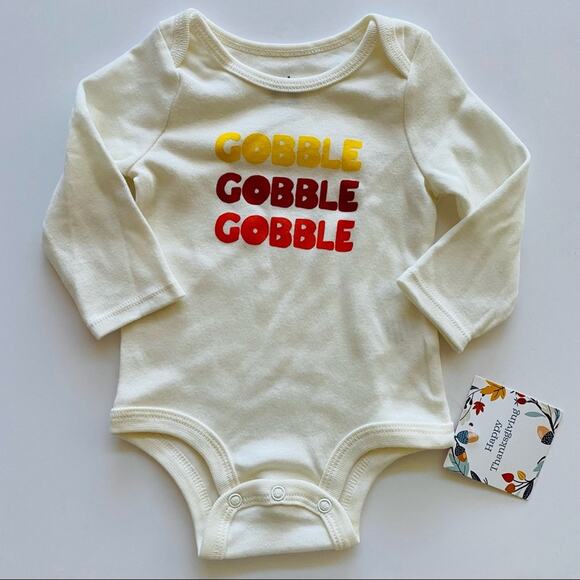 Meijer | @ Thanksgiving Gobble Gobble Gobble Turkey Bodysuit NWT - Picture 1 of 6